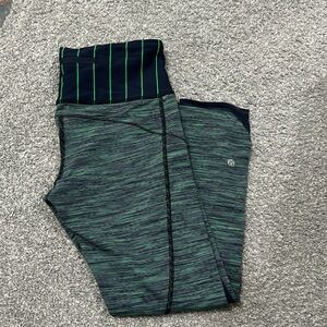 green/blue lululemon leggings